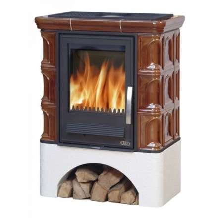 Кафельная печь ABX Iberia L, с чугунной топкой, с прямым цоколем в Минске