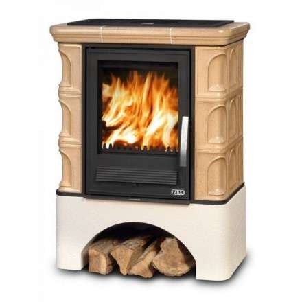 Кафельная печь ABX Iberia L, с чугунной топкой, с прямым цоколем в Минске