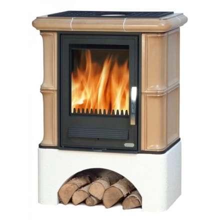 Кафельная печь ABX Bavaria L с чугунной топкой, с ровным цоколем в Минске