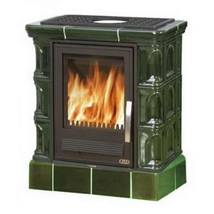 Кафельная печь ABX Iberia L, с чугунной топкой, с прямым цоколем в Минске