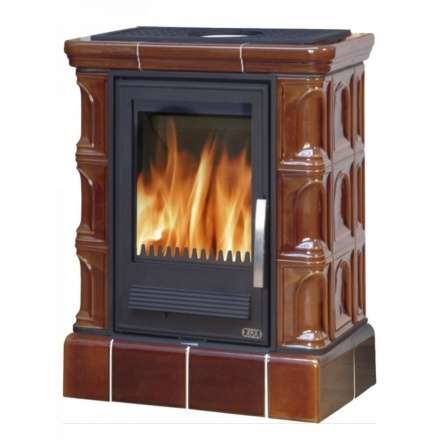 Кафельная печь ABX Iberia L, с чугунной топкой, с прямым цоколем Амазонка бай фото в Минске