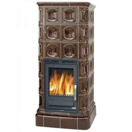 Кафельная печь ABX Kaledonie K с теплообменником и стальной топкой, в кафельной облицовке Амазонка бай фото в Минске