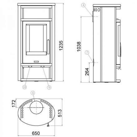 Печь-камин ABX Polar 8 в Минске