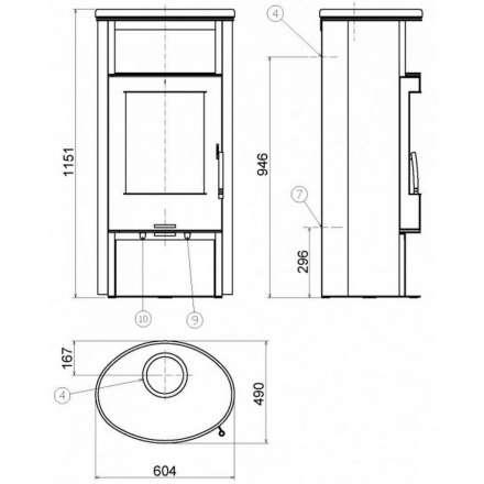 Печь-камин ABX Island 7 в Минске