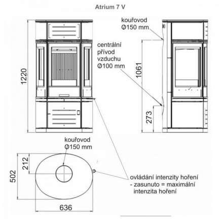 Печь-камин ABX Atrium 7 V в Минске