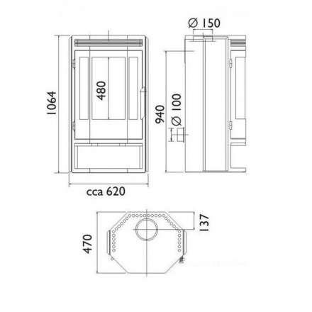Печь-камин ABX Baltik 6 в Минске
