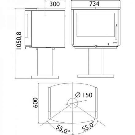 Печь-камин ABX Bergen поворотный в Минске