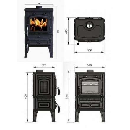 Печь-камин Guca LAVA THERMO из чугуна с водяным контуром в Минске