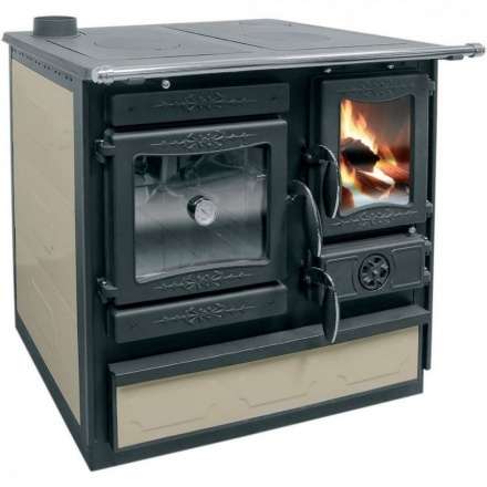 Печь-камин Guca GULIVER с плитой - bordo, cream Амазонка бай фото в Минске