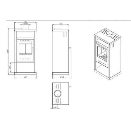 Купить Печь-камин NORDflam Pireus в Минске Амазонка бай фото в Минске