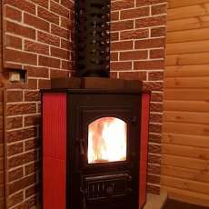 Купить Печь-камин Везувий ПК-01 (270) угловой красный 9 кВт в Минске в Минске