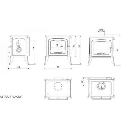 Купить Печь-камин чугунный Kratki Koza K7 с термостатом в Минске Амазонка бай фото в Минске