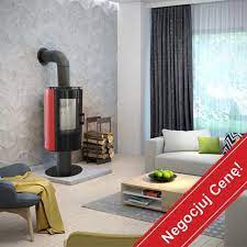 Купить Печь-камин Kratki Koza/AB/S/NO/Kafel/Czerwony в интерьере в Минске Амазонка бай фото в Минске
