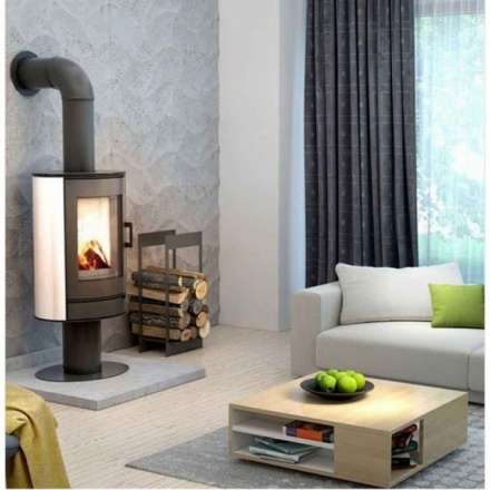 Купить Печь-камин Kratki KOZA/AB/S/N/KAFEL/BIALY (кафель белый) в интерьере в Минске Амазонка бай фото в Минске