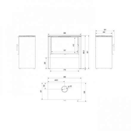 Печь-камин Kratki Juno 12/B Амазонка бай фото в Минске