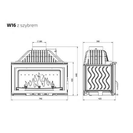Каминная топка Kawmet W16 PREMIUM 14,7 кВт в Минске