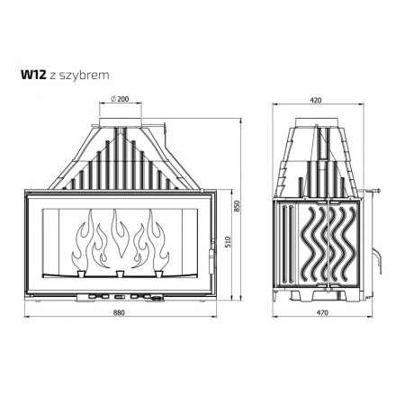 Каминная топка Kawmet W12-19,4 кВт в Минске