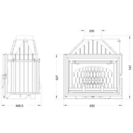 Каминная топка Invicta 700 Grand Vision с шибером в Минске