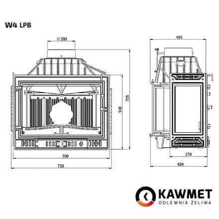 Каминная топка Kawmet W4PLB-14,5 кВт в Минске