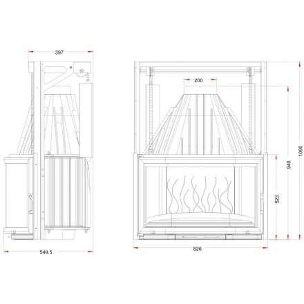 Каминная топка Invicta Prismatic 850 с подъёмом в Минске