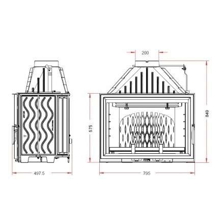 Каминная топка Invicta 800 Grande Vision с шибером в Минске