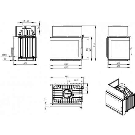 Каминная топка NORDflam Torn left в Минске