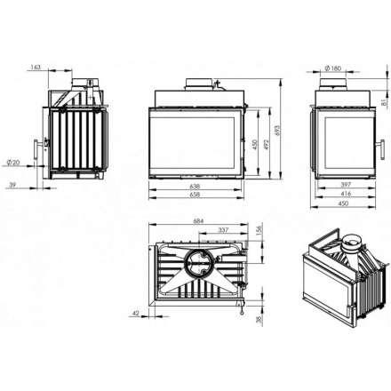 Каминная топка NORDflam Trent left в Минске