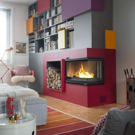 Каминная топка Invicta d’Angle Vitre стекло слева в Минске