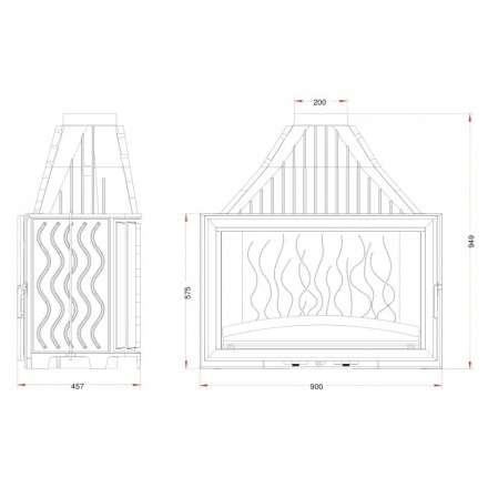 Каминная топка Invicta 900 Grand Vision с подъёмом в Минске