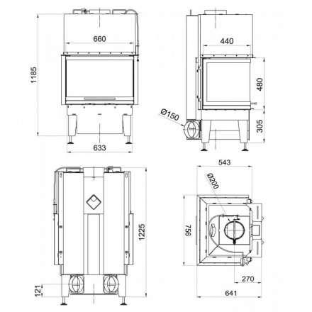 Каминная топка HARK Radiante 550/30/48-66.44 H в Минске