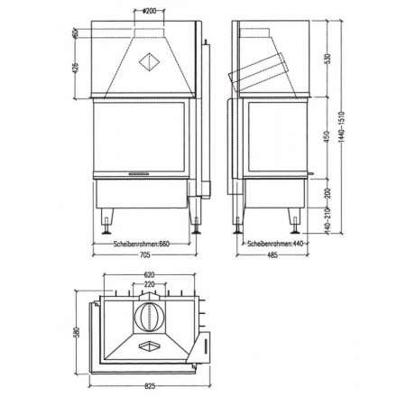 Каминная топка Radiante 550/20/45-66.44 H ECOplus в Минске