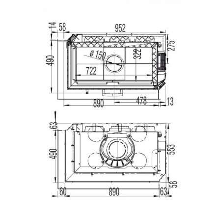 Каминная топка Austroflamm 89x49x45 S 2.0 левая подъёмный механизм в Минске