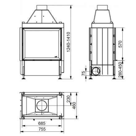 Каминная топка HARK Radiante 950/2/57-70 K ECOplus в Минске