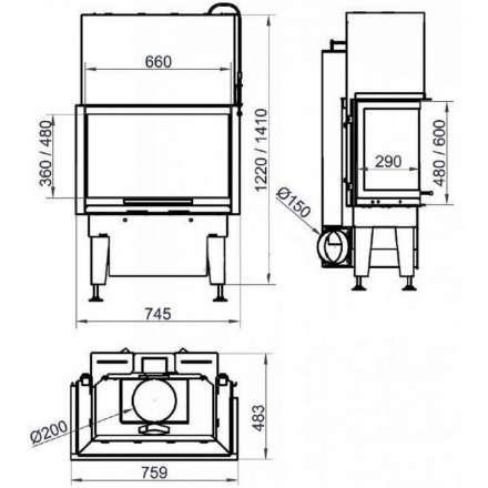 Каминная топка HARK Radiante 550/30/48-66.29 H в Минске