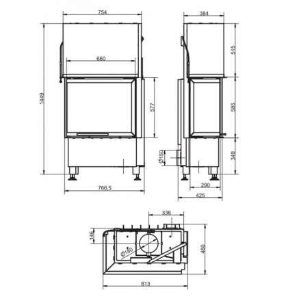 Каминная топка Radiante 550/20/57-66.29 H ECOplus в Минске