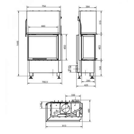 Каминная топка Radiante 550/20/45-66.29 H ECOplus в Минске