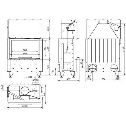 Каминная топка HARK Radiante 550/10/45-66.29 H ECOplus в Минске