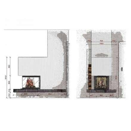 Каминная топка Austroflamm 55x51 S3 c подъемным механизмом в Минске