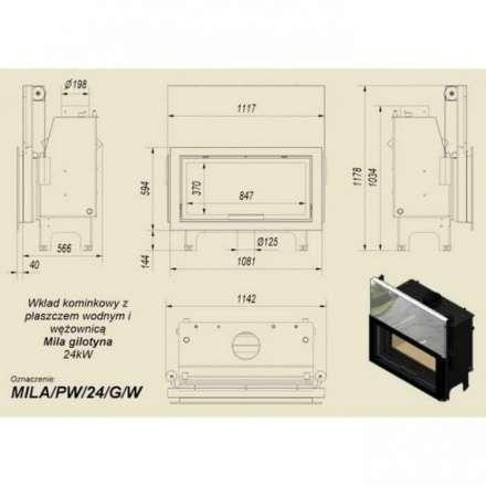 Каминная топка Kratki Mila/T/G (туннель, гильотина) в Минске
