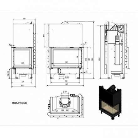 Каминная топка Kratki MBA/P/BS/G в Минске