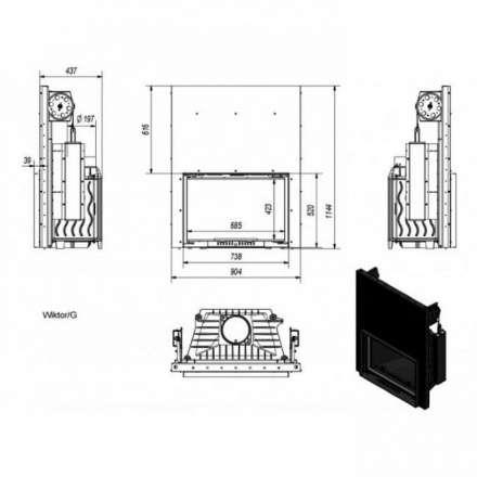 Каминная топка Kratki Wiktor/G в Минске
