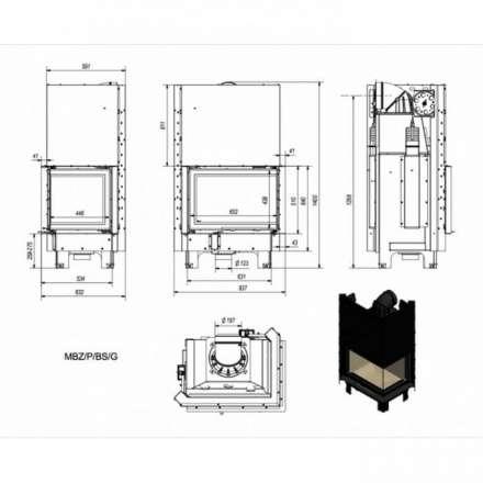 Каминная топка Kratki MBZ/P/BS/G в Минске