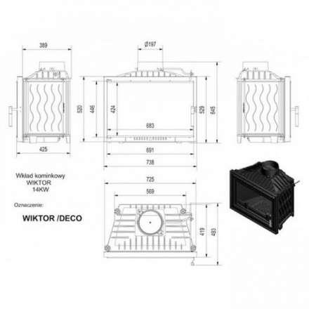 Каминная топка Kratki Wiktor/DECO в Минске