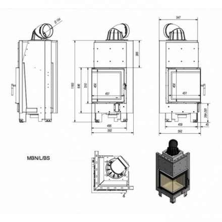 Каминная топка Kratki MBN/L/BS в Минске