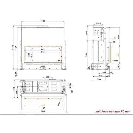 Каминная топка Brunner Architektur-Kamin 45/101 туннельная с водяным теплообменником в Минске