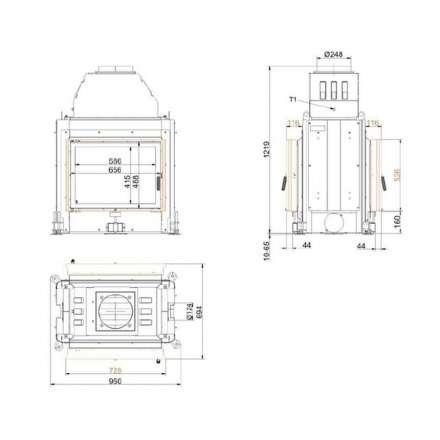 Каминная топка Brunner Stil-Kamin 51/67 туннельная с водяным теплообменником в Минске