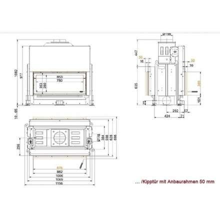 Каминная топка Brunner Architektur-Kamin 38/86 с водяным теплообменником в Минске