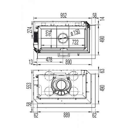 Каминная топка Austroflamm 89x49x57 S 2.0 левая подъёмный механизм в Минске