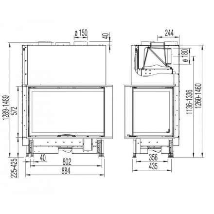 Каминная топка Austroflamm 89x49x57 S 2.0 левая подъёмный механизм в Минске
