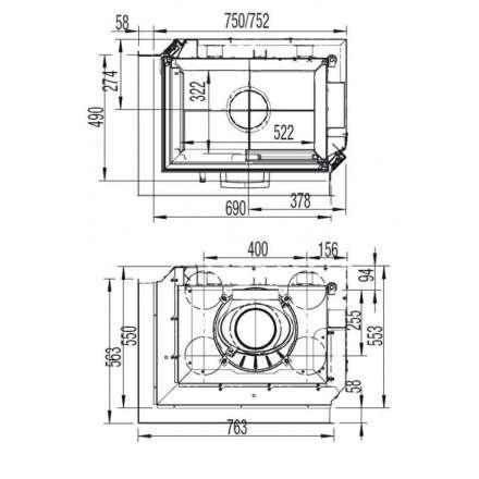 Каминная топка Austroflamm 69x49x57 S 2.0 левая подъёмный механизм в Минске